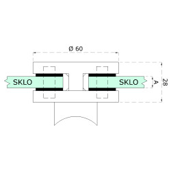 DOPREDAJ! Svorka skla na trubku ø 42,4 mm, sklo 8 - 12 mm, AISI 304 DOPREDAJ! Svorka skla na trubku ø 42,4 mm, sklo 8 - 12 mm, AISI 304